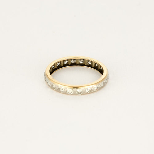 Bague 48 Alliance américaine en or jaune et blanc, diamants 58 Facettes ENG10218