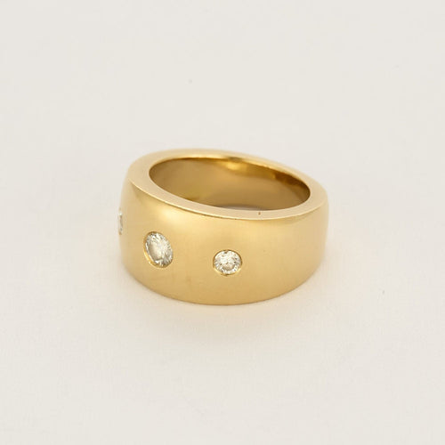 Bague 51,5 Bague jonc en or jaune et diamants 58 Facettes CRE0314