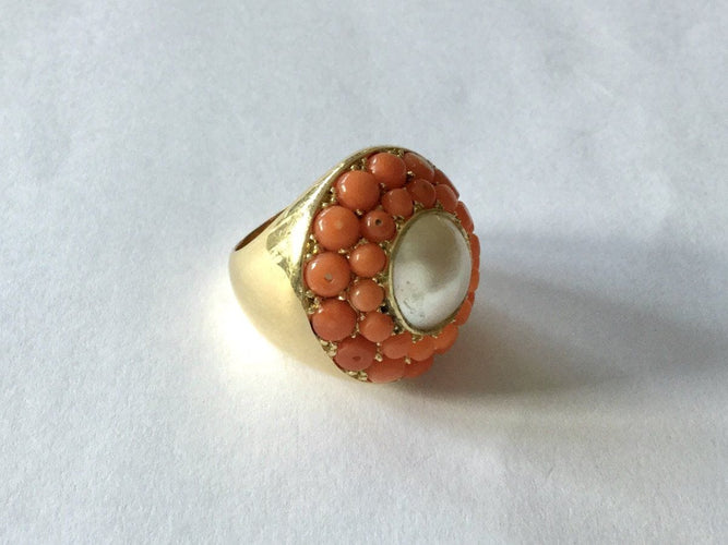 Bague 50.5 Bague Or, perle & corail 58 Facettes 626374