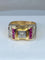 Bague 58 Bague Tank diamants & rubis synthétiques 58 Facettes