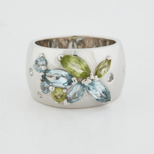 Bague 51 Bague Or Blanc Maison Feraud - Aigue Marine et Diamants 58 Facettes RÉF 6198/10