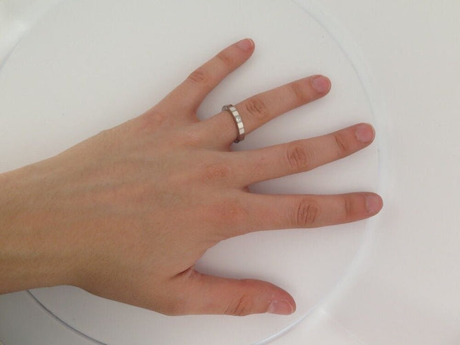 Bague 51 bague CARTIER lanieres b4058751 taille 51 or blanc 18k diamant 0.05ct 58 Facettes 249804