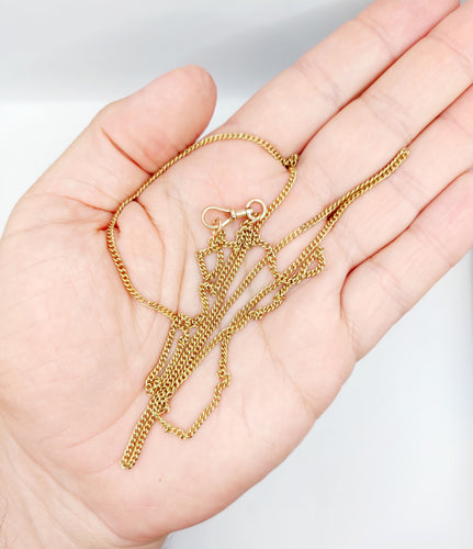 Collier Chaine sautoir antique or jaune en mailles gourmette 58 Facettes A05536