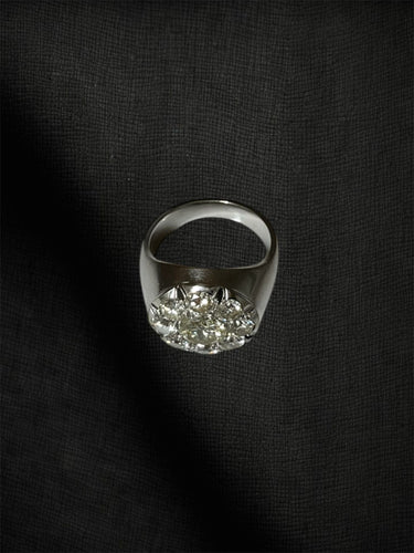 Bague Bague en or blanc « Le Seigneur de la Lumière » sertie de diamants pavés 58 Facettes