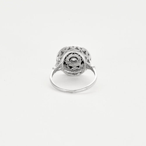 Bague 53 Bague style Art Déco onyx diamant 58 Facettes