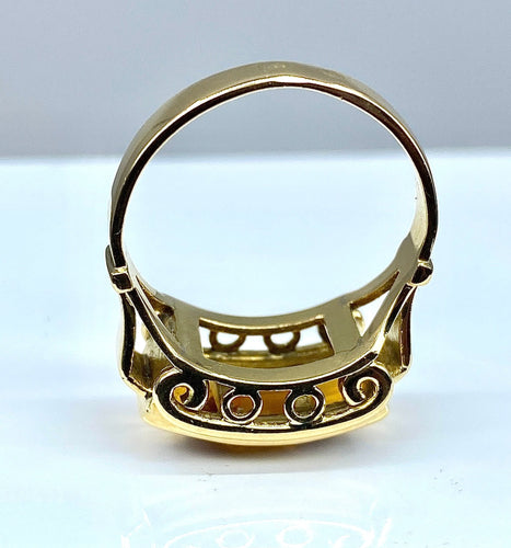 Bague Bague en or jaune 18 carats et topaze 58 Facettes AB202