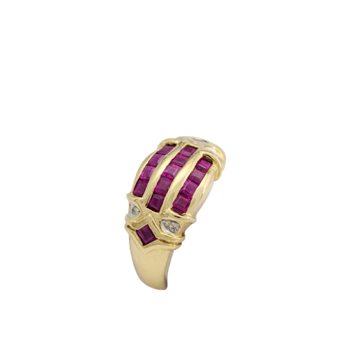 Bague 52 Bague en Or Jaune, Rubis et Diamants 58 Facettes 32229