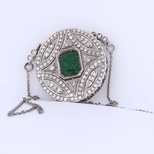 Collier PENDENTIF AVEC COLLIER - OR BLANC 18 KT 58 Facettes