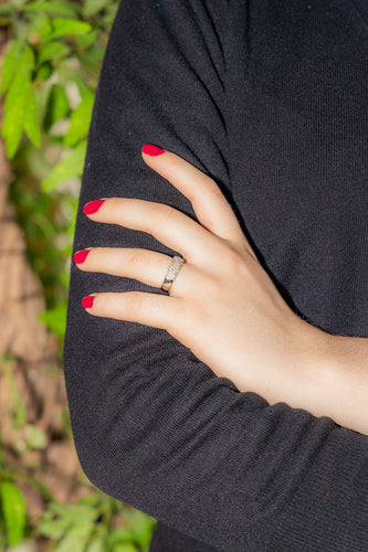 Bague 54 Bague Bandeau Or blanc Diamant 58 Facettes 3440604CN