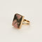 Bague 51 Bague moderniste en or jaune et Rhodonite 58 Facettes SQU3537