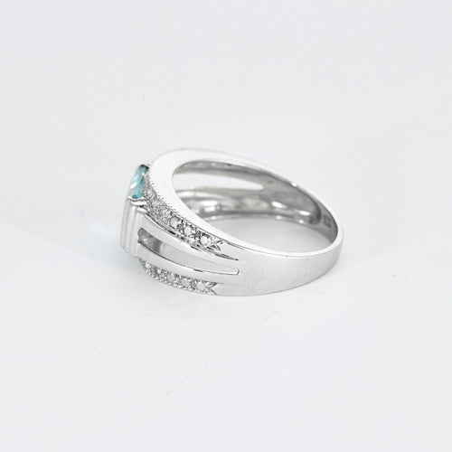 Bague 57.5 Bague topaze diamants or blanc 58 Facettes