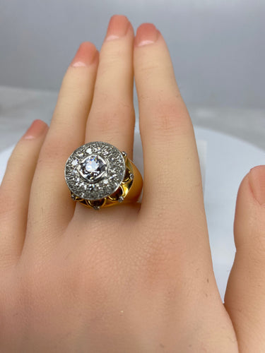Bague 58 Bague Vintage 1960 Or Jaune, Platine & Diamants 58 Facettes AB12