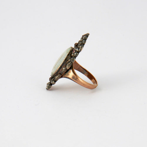 Bague Bague à portrait en or rose, diamant et rubis 58 Facettes