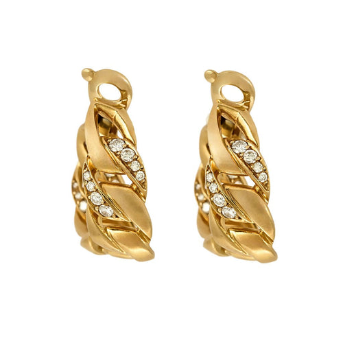Boucles d'oreilles CARTIER - BERGAME - Boucles d'oreilles en or jaune et diamants 58 Facettes 58FC14-4