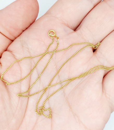 Collier Chaine vintage or jaune maille gourmette 46 cm 58 Facettes A06086