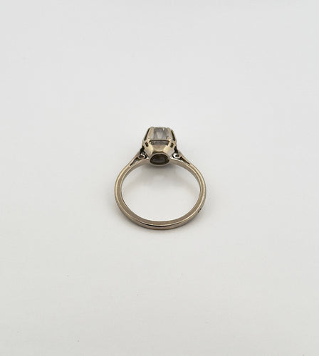 Bague Solitaire ancien or blanc diamant 58 Facettes