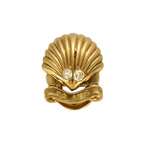 CARTIER - Záponka s lasturou ze žlutého zlata a diamanty 