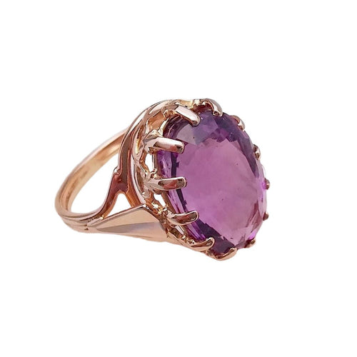 Bague 53 Bague Améthyste en Solitaire Or Jaune 58 Facettes AA 1719