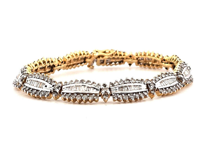 Bracelet Bracelet en or blanc et jaune avec diamants 58 Facettes