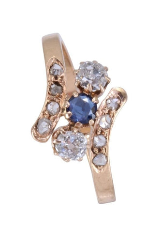 Bague 57 Bague saphir et diamants Napoléon III 58 Facettes 093291