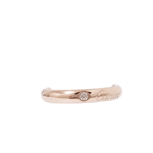 Bague 48 Cartier - Alliance C avec diamant en or rose 18k 58 Facettes 1