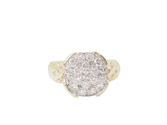 Bague 51 Bague en or jaune pavage de diamants 58 Facettes 33400