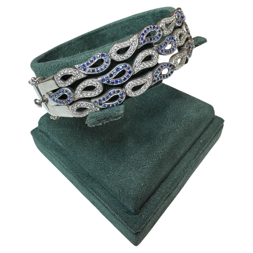 Bracelet Bracelet or blanc saphirs diamants 58 Facettes