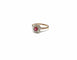 Bague Bague marguerite ancienne en or rose 18 carats ornée d’un saphir rose et diamants 58 Facettes