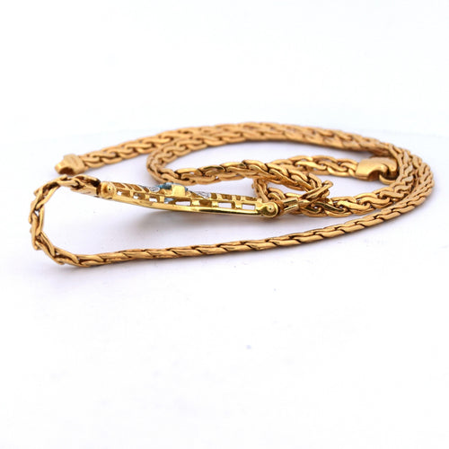 Collier Collier en or jaune - aigue-marine et diamants 58 Facettes