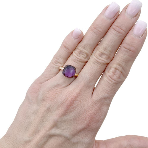 Bague 49 Bague Pomellato,"Nudo Classic", or rose et améthyste. 58 Facettes 35130