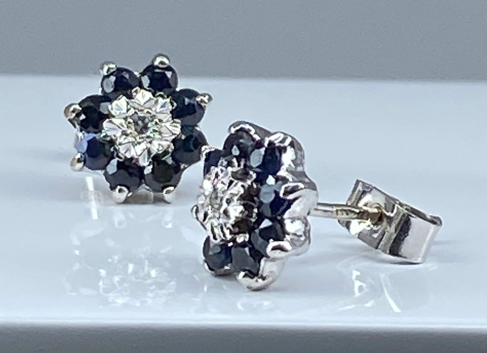 White gold sapphire and diamond earrings