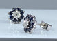 Boucles d'oreilles Boucles d’oreilles or blanc saphirs et diamants 58 Facettes AB363