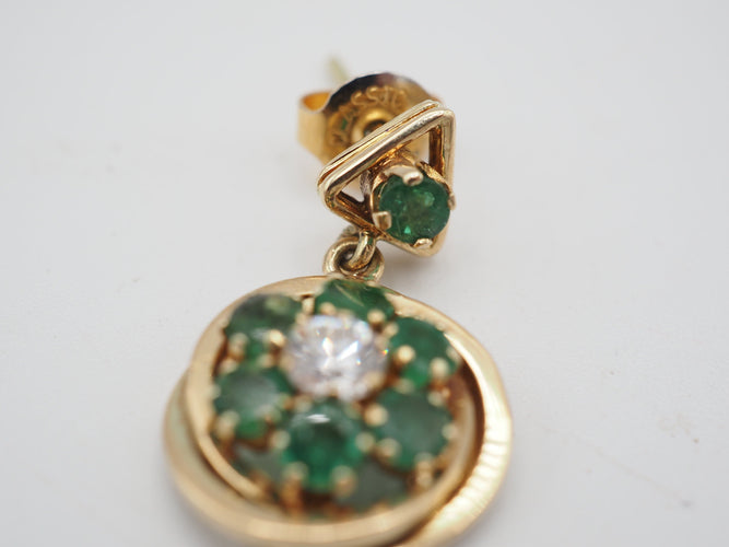 Boucles d'oreilles Boucles d'oreille émeraude marguerite 58 Facettes