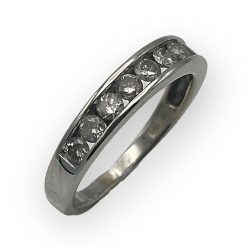 Bague 54 Bague or blanc & 10 diamants 58 Facettes 149057001