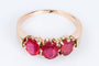 Bague 52 Bague en or rose 18 carats ornée de 3 rubis ovales de 0,66 carats total 58 Facettes BG-RBS-1-101