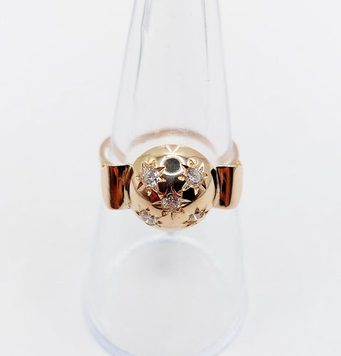 Bague 52.5 Bague bombée dôme or rose, diamant serti étoilé (circa 1950) 58 Facettes A05803