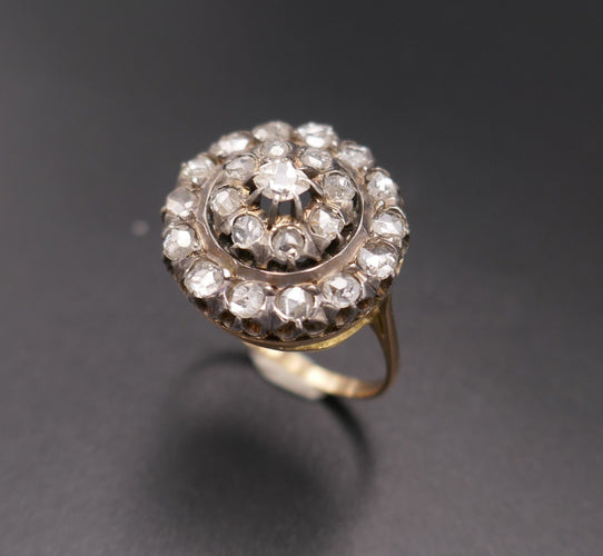 Bague 55 Bague diamants et or jaune 58 Facettes B80-01