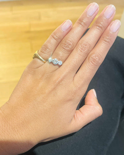 Bague 54 Bague trilogie platine, diamants 58 Facettes