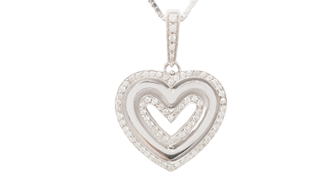 Collier Collier pendentif multi Coeurs en or blanc et diamants 58 Facettes 21089
