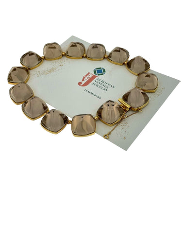 Collier Baccarat - Collier or jaune et cristaux de fumée 58 Facettes