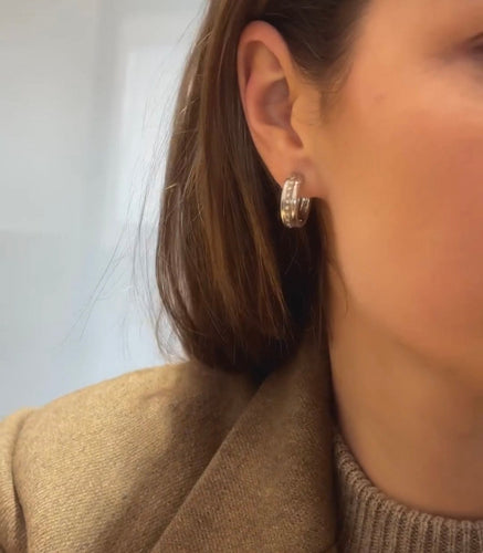 Boucles d'oreilles Boucles d'oreilles or blanc & diamants 58 Facettes