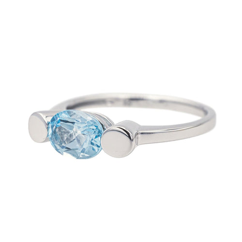 Bague 56 Bague Or blanc Topaze 58 Facettes 4098650RV