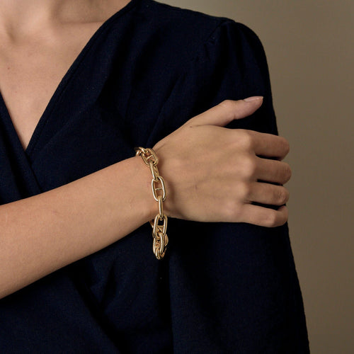 黄金手链于 链节 chaîne d'ancre 