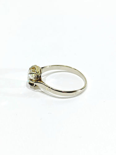 Bague 53 Bague solitaire or blanc diamant 0.45ct 58 Facettes