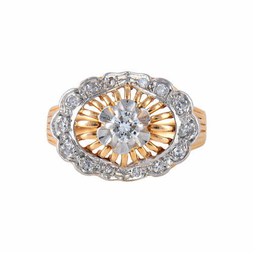 Bague 52 Bague or jaune et blanc 58 Facettes P6L15D