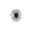 Superb vintage ring in white gold, sapphire and diamond 