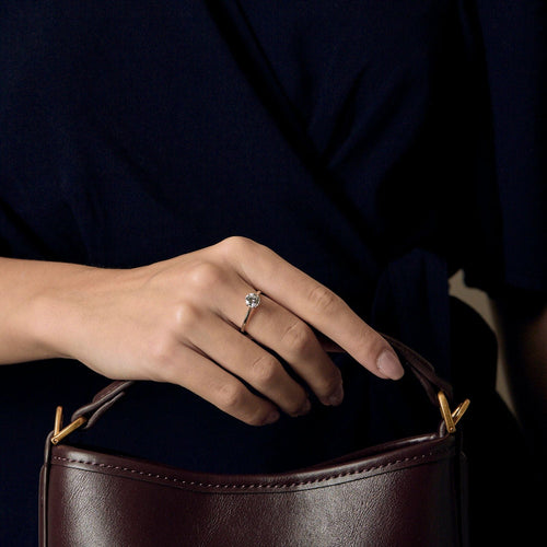 Bague 54 Bague Solitaire  en or blanc et diamant 58 Facettes RAM3248