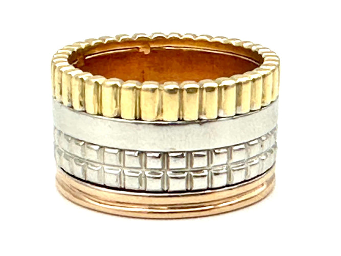 Bague 54 BOUCHERON - Collection "Quatre", bague 3 ors (rose, blanc et jaune) 58 Facettes