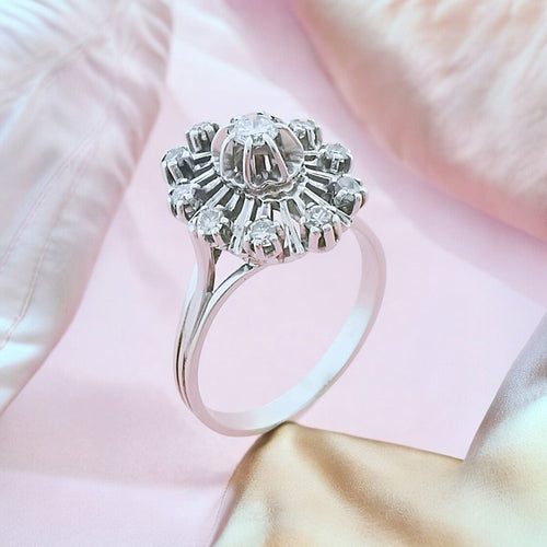 Bague 58 Bague Vintage Diamants Or gris 58 Facettes AA 1691