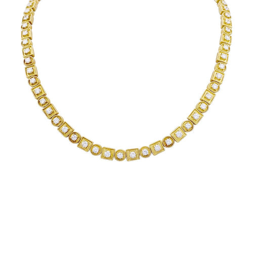 Collier Collier Lalaounis, "Byzantine", or jaune et diamants. 58 Facettes 34674